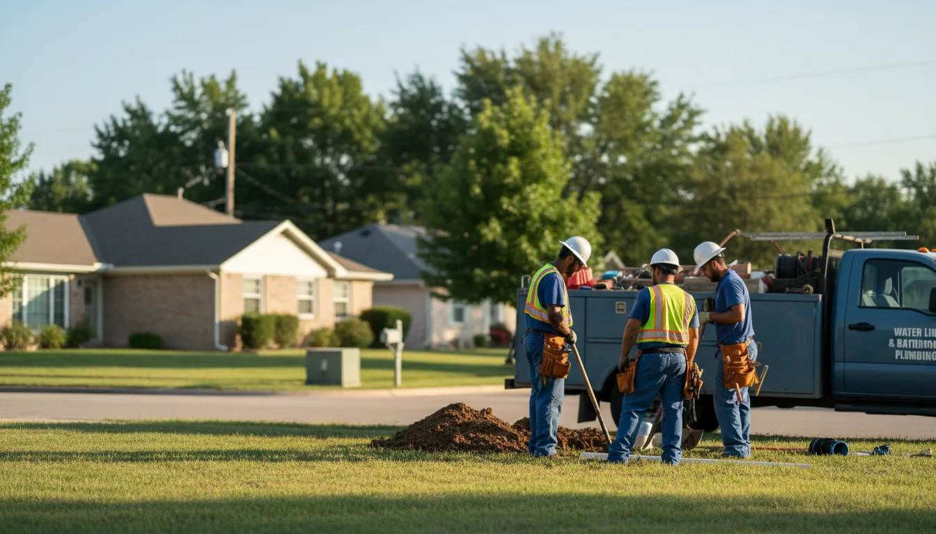 Residential water line and bathroom plumbing service in Homer, OH